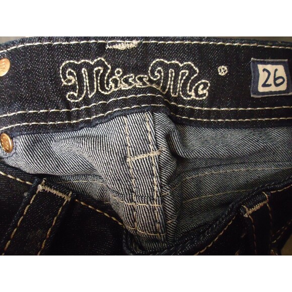 Miss Me Easy Boot Jeans Women's 26 30x29 Bootcut Flap Pocket Rhinestone JE5663EN - Picture 4 of 9